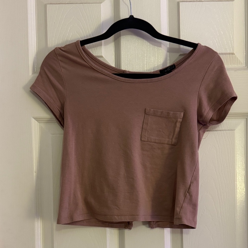 Splash Mauve Crop Top with Pocket